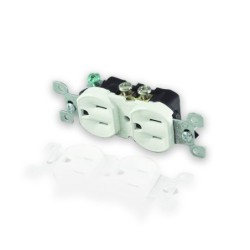 Toma Doble 15 AMP 125 V Polo a Tierra Blanca Sin Tapa  5320WCP