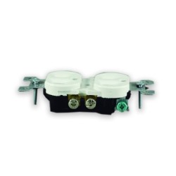 Toma Doble 15 AMP 125 V Polo a Tierra Blanca Sin Tapa  5320WCP