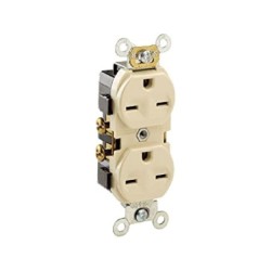 Toma Doble 15 AMP 250 V Polo a Tierra Marfil Mirada China Sin Tapa  5028I