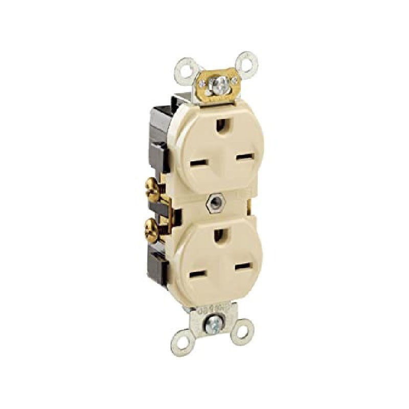 Toma Doble 15 AMP 250 V Polo a Tierra Marfil Mirada China Sin Tapa  5028I