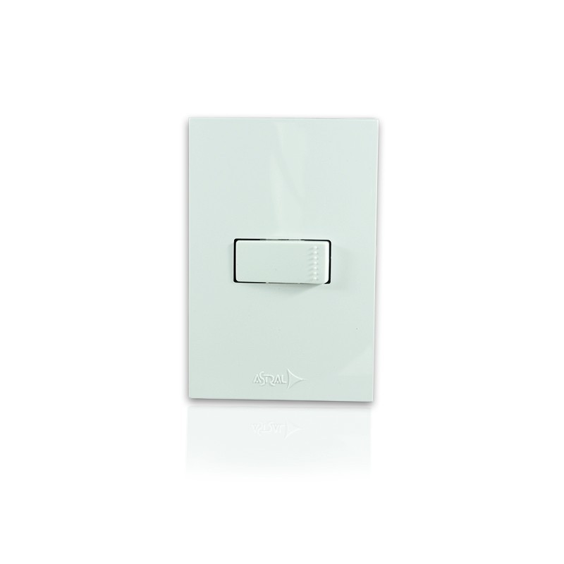 Interruptor Sencillo Blanco Marca Astral Empotrable Para Pared PT144101B