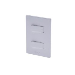 Interruptor Doble Blanco Marca Astral Empotrable Para Pared PT144102B