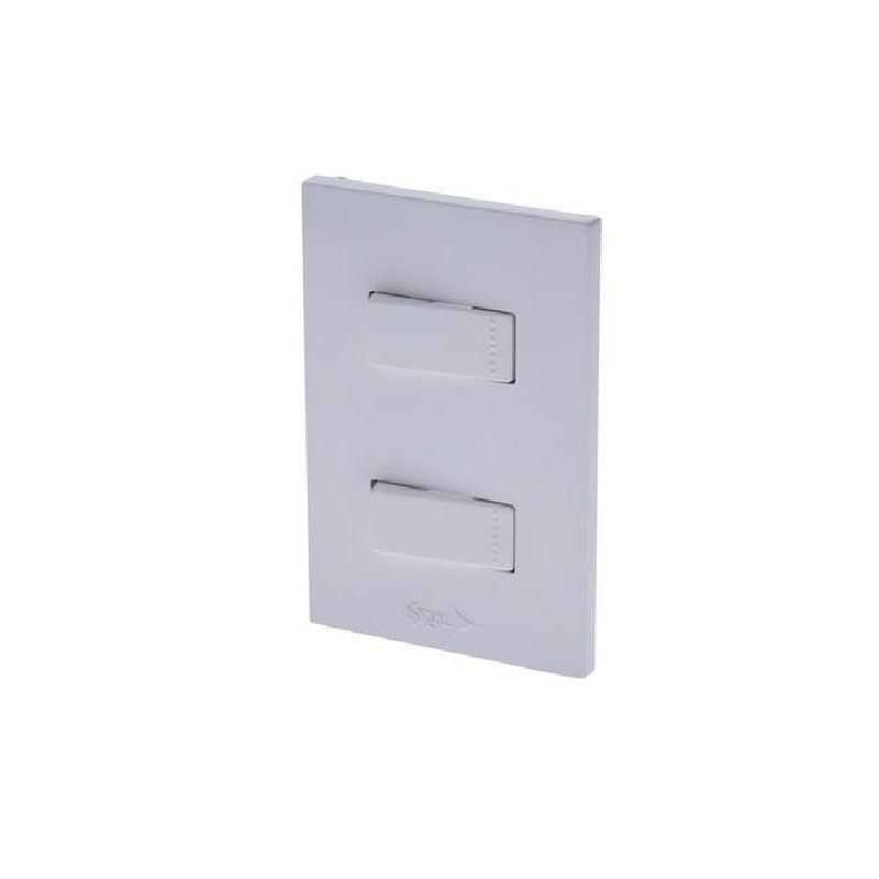 Interruptor Doble Blanco Marca Astral Empotrable Para Pared PT144102B