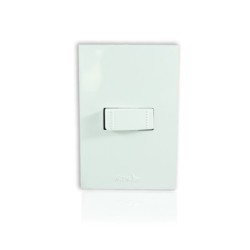 Interruptor sencillo Blanco Conmutable Marca Astral Empotrable Pared PT144104B