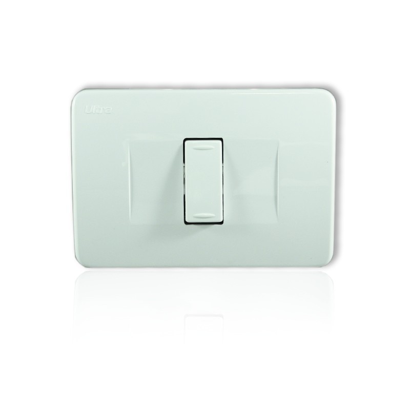 Interruptor Sencillo Blanco Marca Ultra Empotrable Para Pared PT144120SB