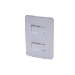 Interruptor Doble Blanco Marca Ultra Empotrable Para Pared PT144121SB