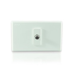 Salida Coaxial Sencilla Tipo Astral Color Blanco Para Conexiones de Television o Internet  PT144305-B