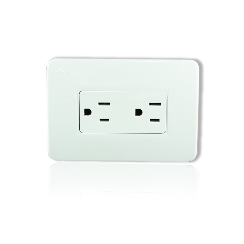 Ultra Toma Doble Polo 15A 127V  a Tierra Color Blanco Tipo Ultra 144321SB