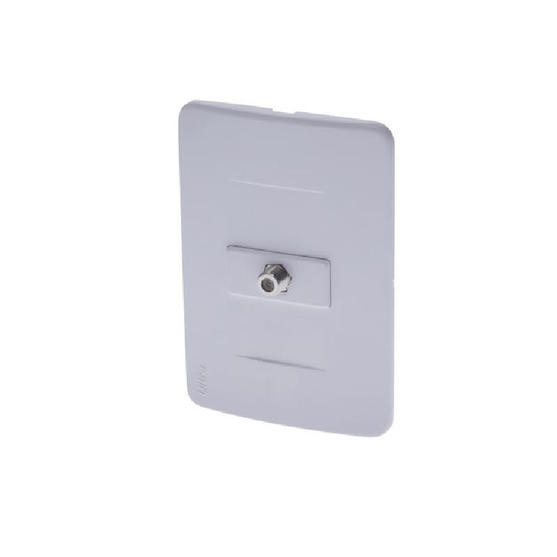 Salida Coaxial Sencilla Tipo Ultra Color Blanco Para Conexiones de Television o Internet  PT144324-SB