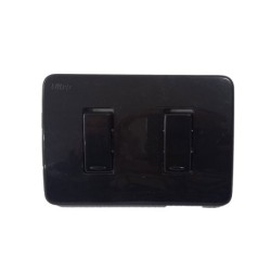 Interruptor Doble Negro Natural Marca Ultra Empotrable Para Pared PT144121SN
