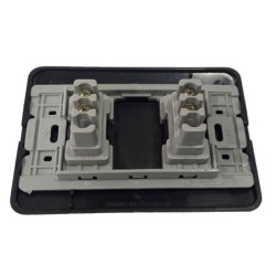 Interruptor Doble Negro Natural Marca Ultra Empotrable Para Pared PT144121SN