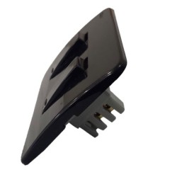Interruptor Doble Negro Natural Marca Ultra Empotrable Para Pared PT144121SN