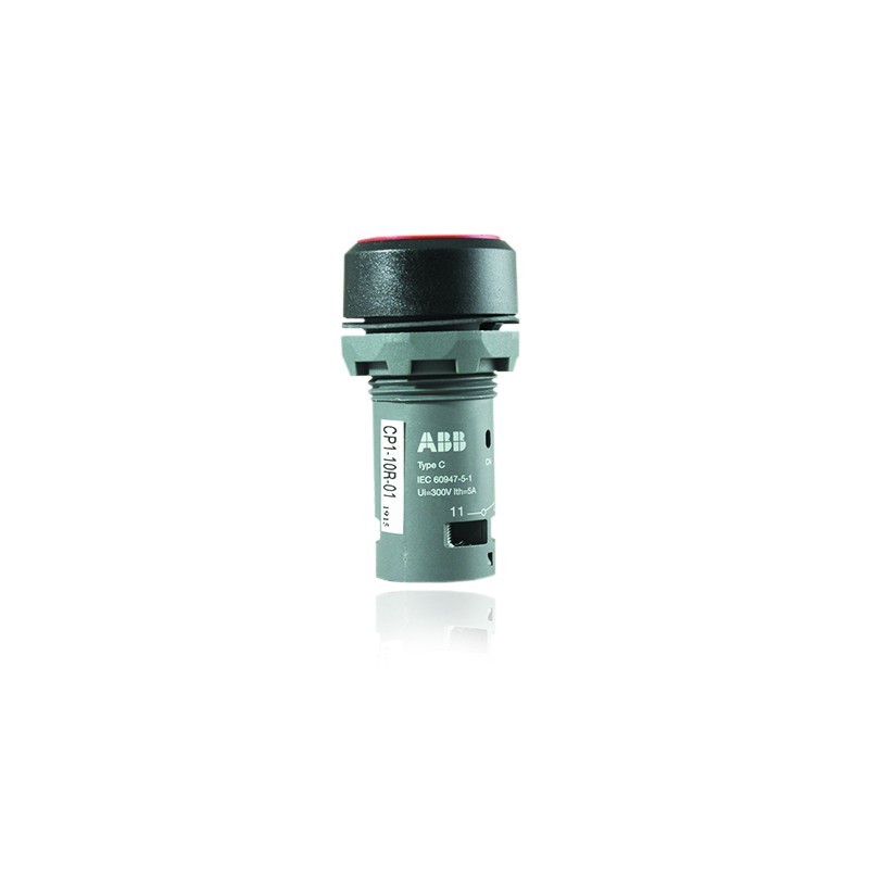 Pulsador ABB Línea Rasante Rojo 1NO  Activacion Segura y Precisa 1SFA619100R1041CP110R01