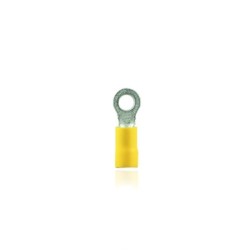 Terminal de Ojo Aislado Amarillo 1/4 para Cable 12/10 AWG - Conector Circular