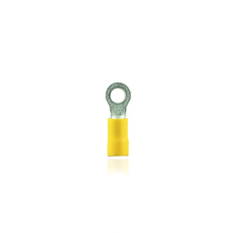 Terminal de Ojo Aislado Amarillo 1/4 para Cable 12/10 AWG - Conector Circular