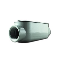 Conduleta CROUSE HINDS Serie 3 Forma-C 1 1-4 Pulg  En Aluminio con pintura Gris  12360590C43 CG CTAPA Y EMP