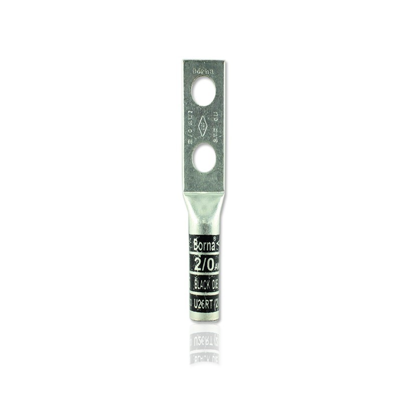 Borna Ponchar calibre   2/0 AWG Estañada Cobre Barril Largo Doble Hueco Ojo 7/16  D20