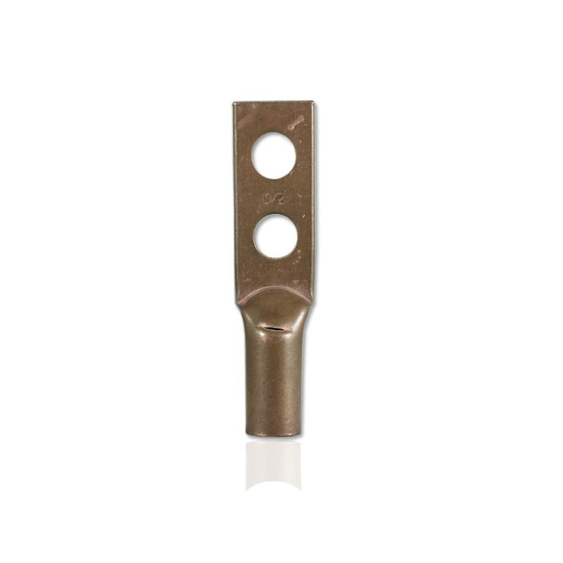 Borna Ponchar calibre   2/0 AWG Estañada Doble Hueco en Cobre Rojo
