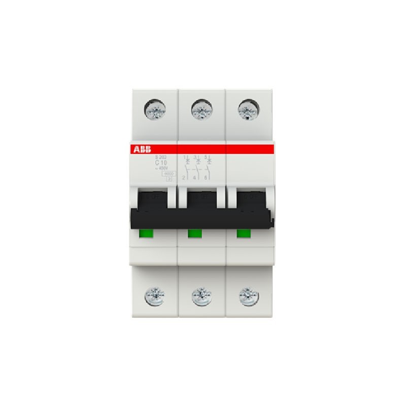 Breaker de Riel Tripolar 3 X  10 AMP 10 KA  2CDS253001R0104