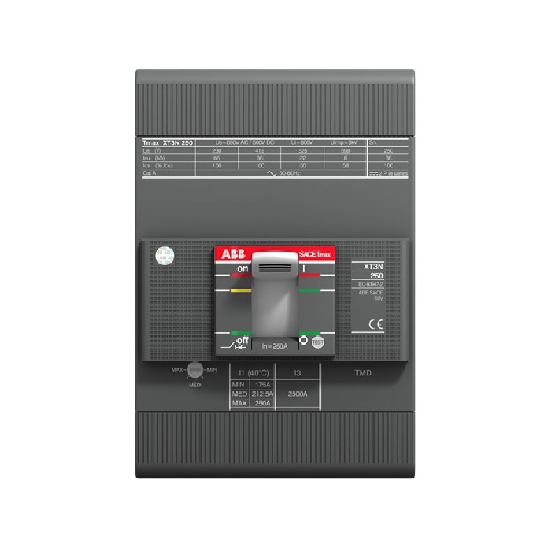 Breaker Industrial  175 -  250 AMP Capacidad de Ruptura 50 KA Graduable XT3N TMAX XT  1SDA068059R1