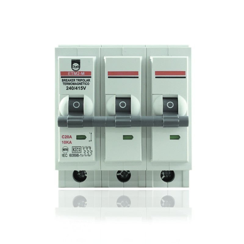 Breaker Enchufable Tripolar 3 X  20 AMP 6/10 KA Proteccion Termomagnetica TP349333
