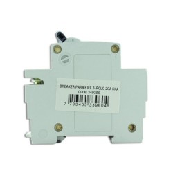 Breaker de Riel Tripolar 3 X  20 AMP  6 KA Proteccion Termomagnetica PT349396