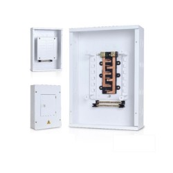 Tablero Bifasico con Puerta de 18 Circuitos -125A Blanco Barraje Cobre  TB18P