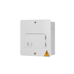 Tablero Bifasico 4 Circuitos Blanco 75A con Puerta Electrico Empotrable Barraje Cobre  TE4P