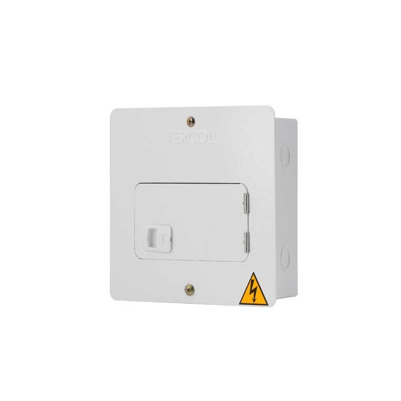 Tablero Bifasico 4 Circuitos Blanco 75A con Puerta Electrico Empotrable Barraje Cobre  TE4P