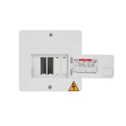 Tablero Bifasico 4 Circuitos Blanco 75A con Puerta Electrico Empotrable Barraje Cobre  TE4P