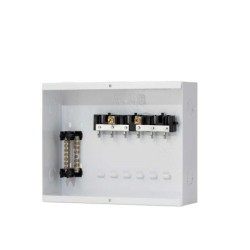 Tablero Bifasico 6 Circuitos Blanco 75A con Puerta Electrico Empotrable Barraje Cobre  TE6P