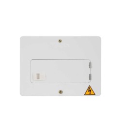 Tablero Bifasico 6 Circuitos Blanco 75A con Puerta Electrico Empotrable Barraje Cobre  TE6P