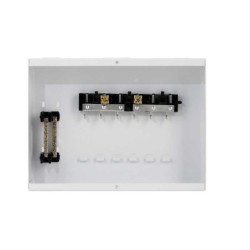 Tablero Bifasico 6 Circuitos Blanco 75A con Puerta Electrico Empotrable Barraje Cobre  TE6P