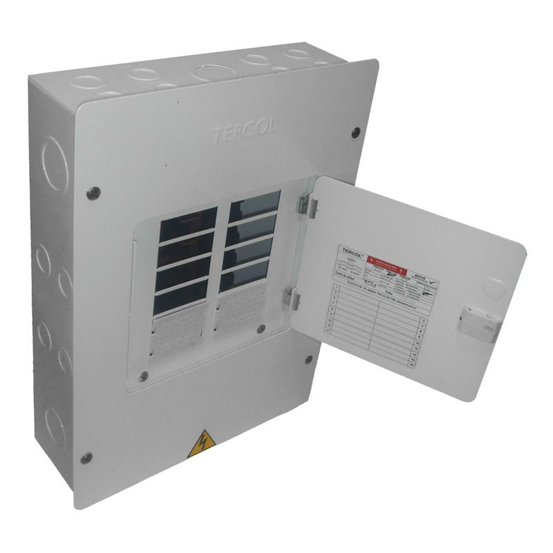 Tablero TERCOL Trifasico Con Puerta 12 Circuitos 125A Blanco      - TP312-125
