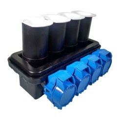 Barraje Premoldeado para Baja Tension Sumergible 500A  4 Puertos Juego x 1 Tapa azul 6 AWG-500 KCMIL GPRT-500-4P/ CF9287-000