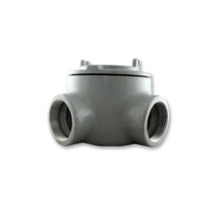 Caja Redonda GUA Forma L 2 Pulgadas Tapa Rosca 5 Pulgadas Aluminio GUAL69 ALUM