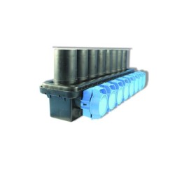 Barraje Premoldeado para Baja Tension Sumergible 500A  8 Puertos Juego x 1 Tapa Azul 6 AWG a 500 KCMIL GPRT-500-8P / CF9290-000