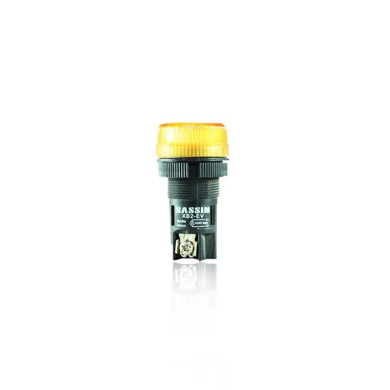 Piloto de Señalizacion Con LED Amarillo 22mm 220V