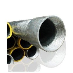 Tubo Metalico IMC Conduit Galvanizado de 1 1/2 Pulgadas x 3 mts Con Union