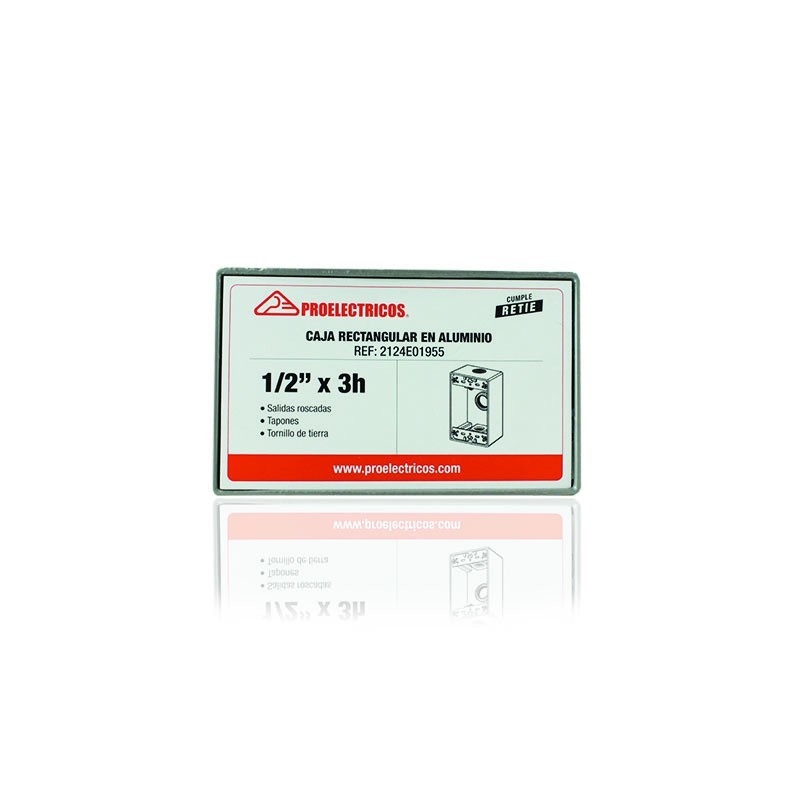 Caja Fundicion Aluminio 5800 con salida   1-2 pulgada  3 Huecos