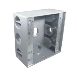 Caja Fundicion Aluminio 2400 con salida   3/4 pulgada 3 Huecos