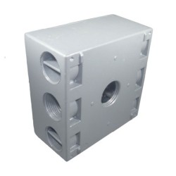 Caja Fundicion Aluminio 2400 con salida   3/4 pulgada 3 Huecos