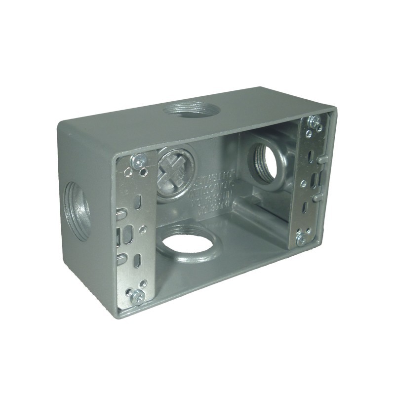 Caja Fundicion Aluminio 5800 con salida   3-4 pulgada  4 Huecos