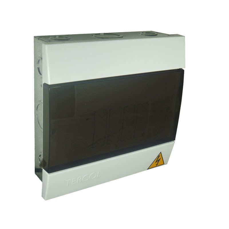 Tablero TERCOL Monofasico Con Tapa Plastico 4 Circuitos Caja Metalica  TTP4G