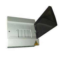 Tablero TERCOL Monofasico Con Tapa Plastico 4 Circuitos Caja Metalica  TTP4G