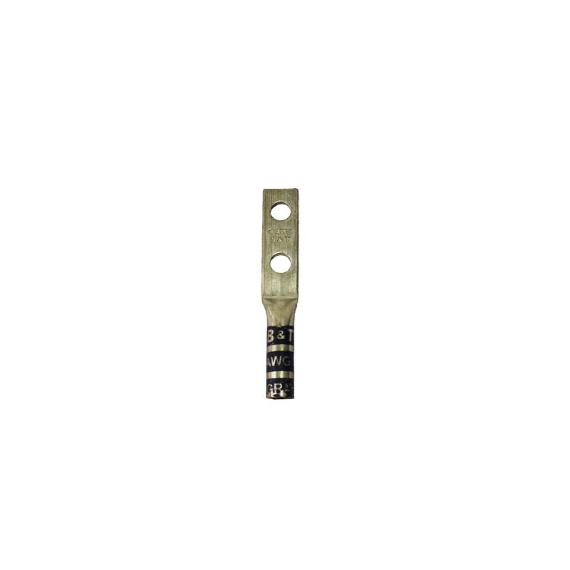 Borna Ponchar calibre     4 AWG Estañada Cobre Barril Largo Doble Hueco Ojo 1-4  D004