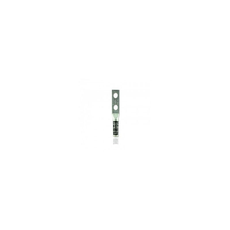 Borna Ponchar calibre   2/0 AWG Estañada Cobre Barril Largo Doble Hueco Ojo 3/8   T11BL2F26