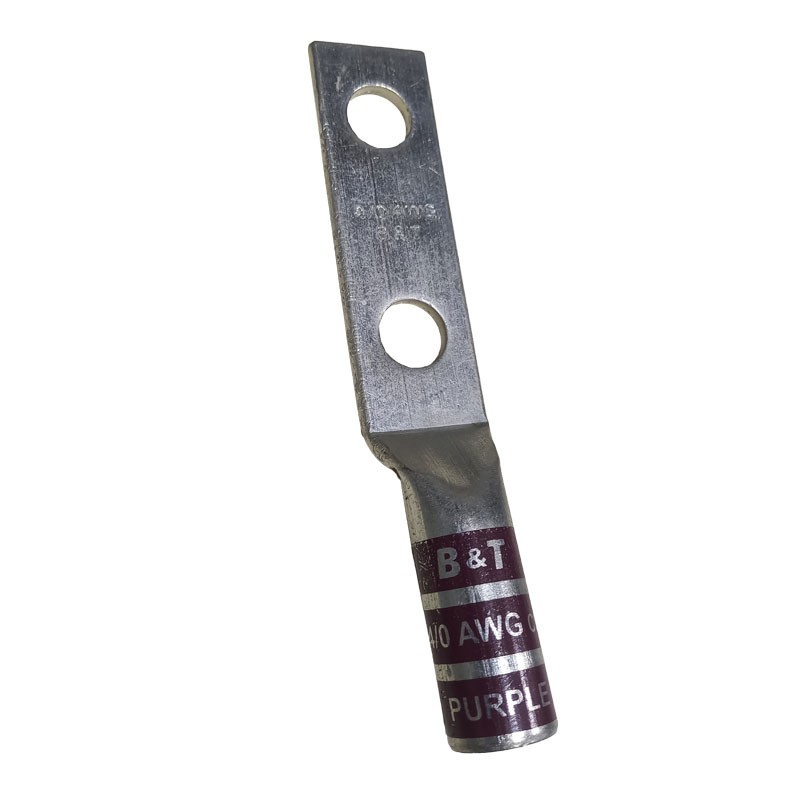 Borna Ponchar calibre   4/0 AWG Estañada Cobre Barril Largo Doble Hueco  T11BL2H28