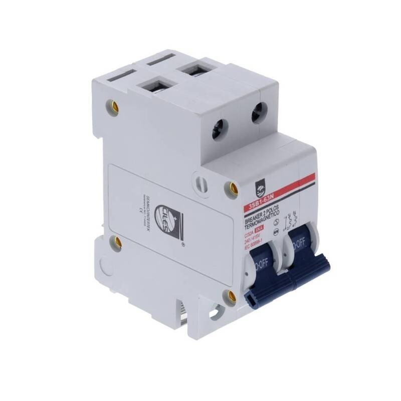 Breaker de Riel Bipolar  2 x 16 AMP  6 KA  Proteccion Termomagnetica PT349393