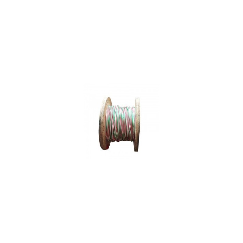 Cable Trenzado No.    12 AWG Cobre HFFR Libre Halogenos  Color Verde  Blanco fase Roja